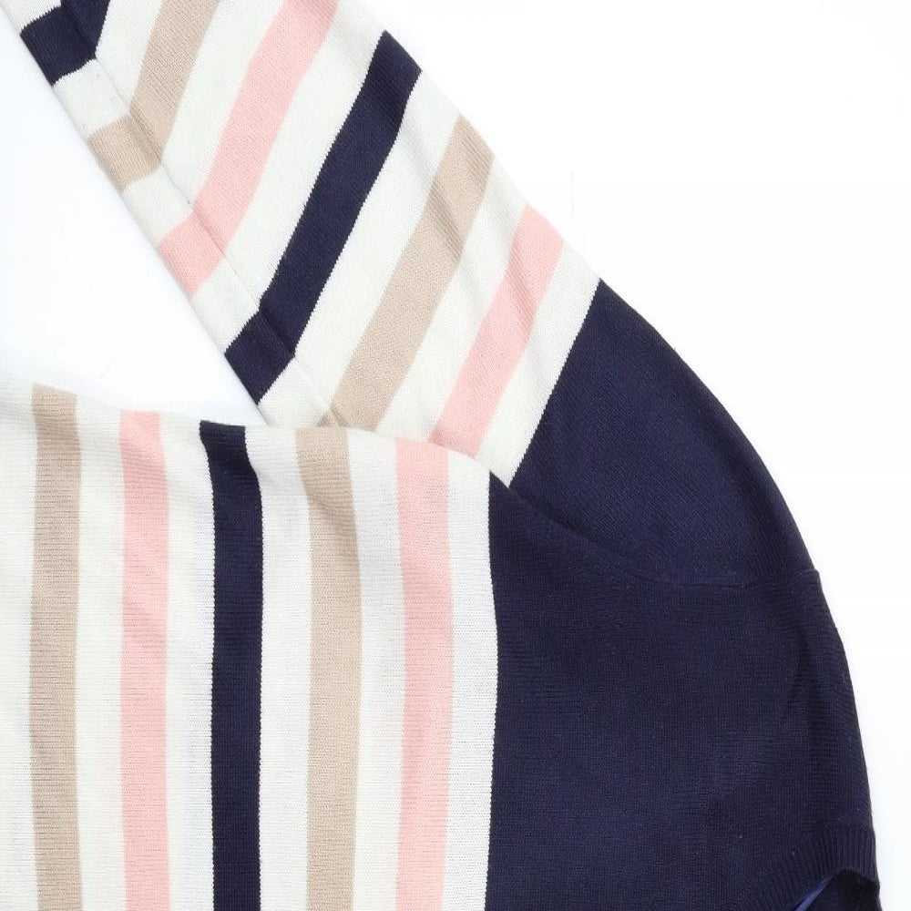 Papaya Womens Blue Striped Knit Pullover Jumper Size 18