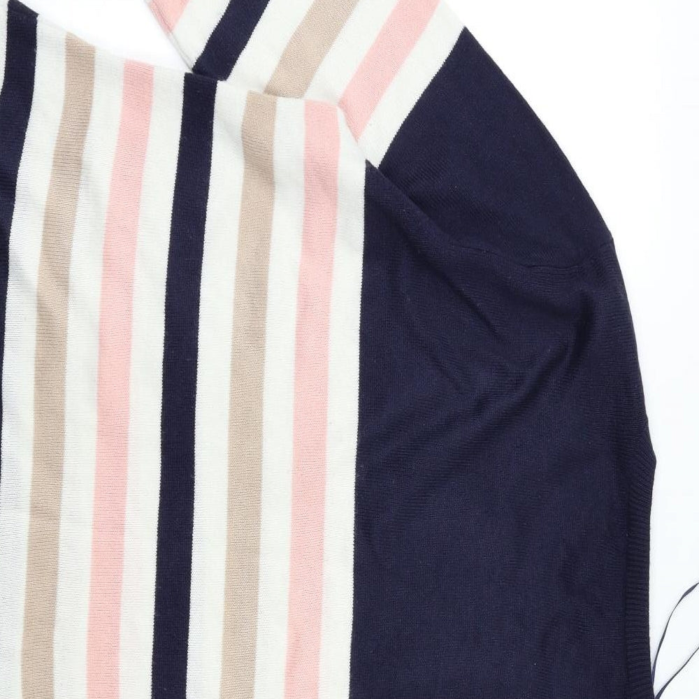 Papaya Womens Blue Striped Knit Pullover Jumper Size 18