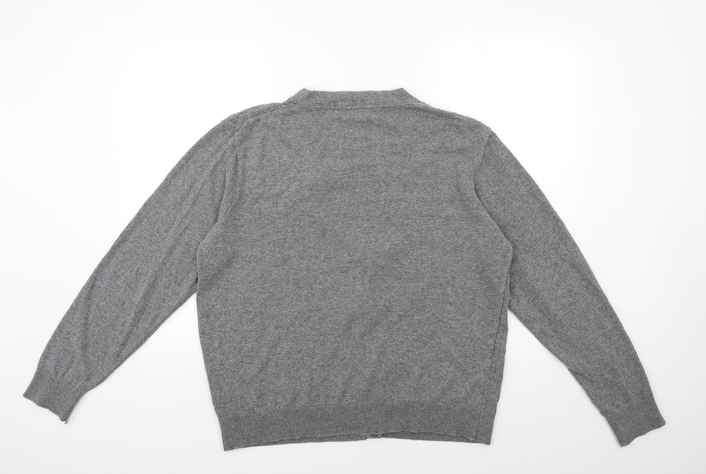 River Island Mens Grey  Knit Cardigan Jumper Size XL