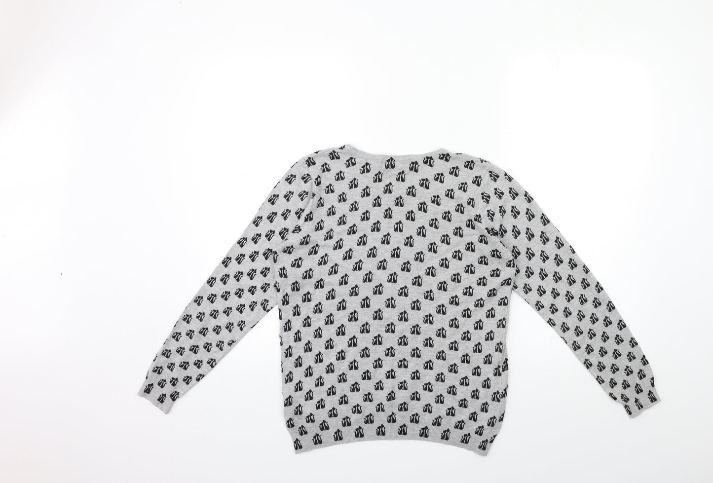 Marks and Spencer Womens Green Geometric Knit Pullover Jumper Size 12