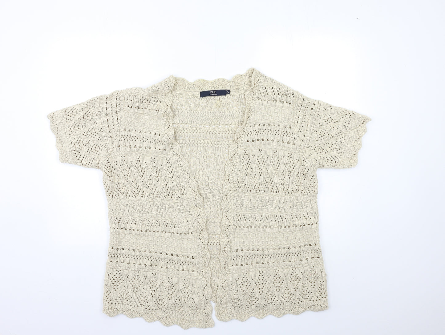 ISLE Womens Beige  Knit Cardigan Jumper Size 18