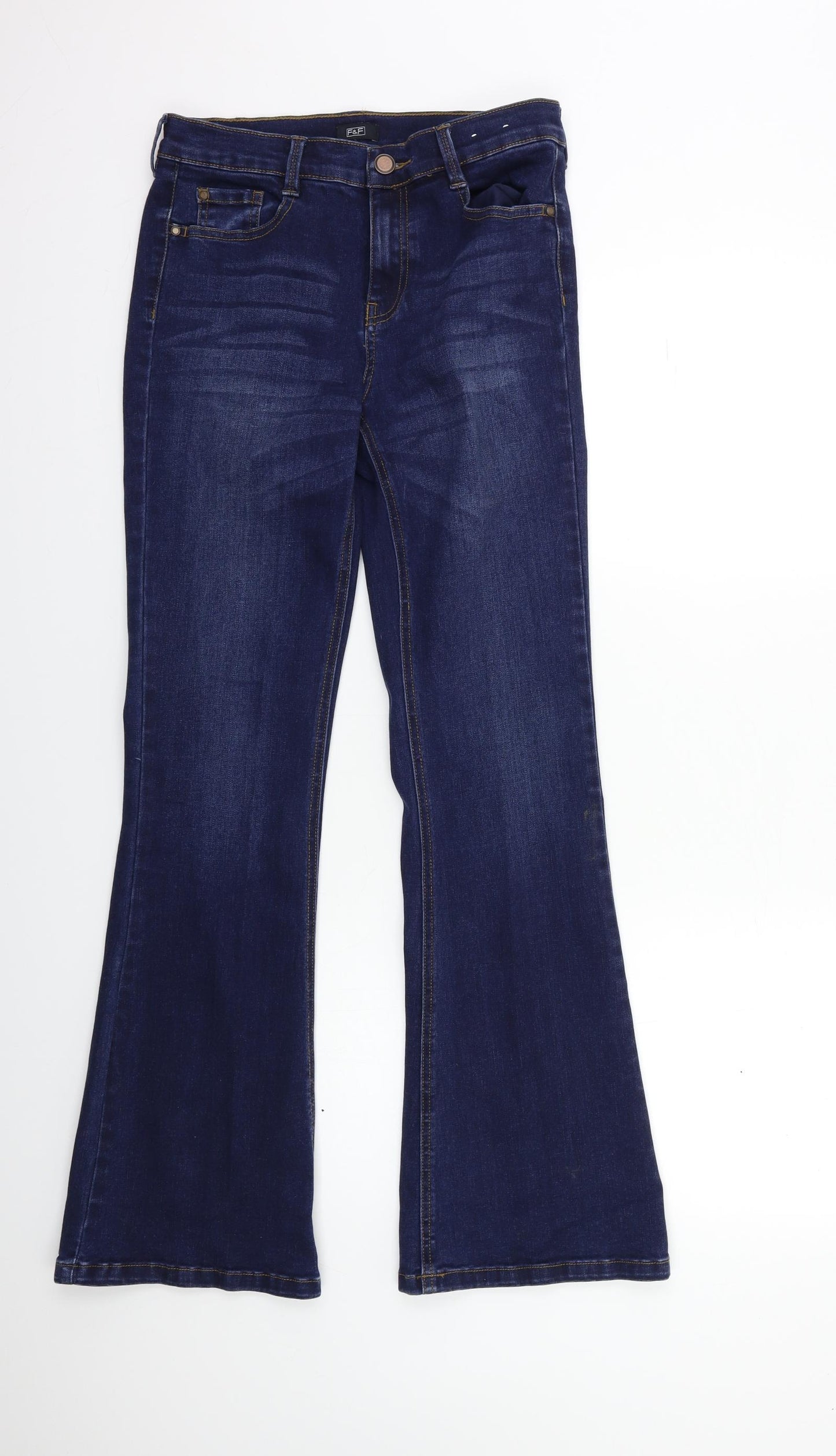 F&F Womens Blue  Denim Bootcut Jeans Size 10 L31 in