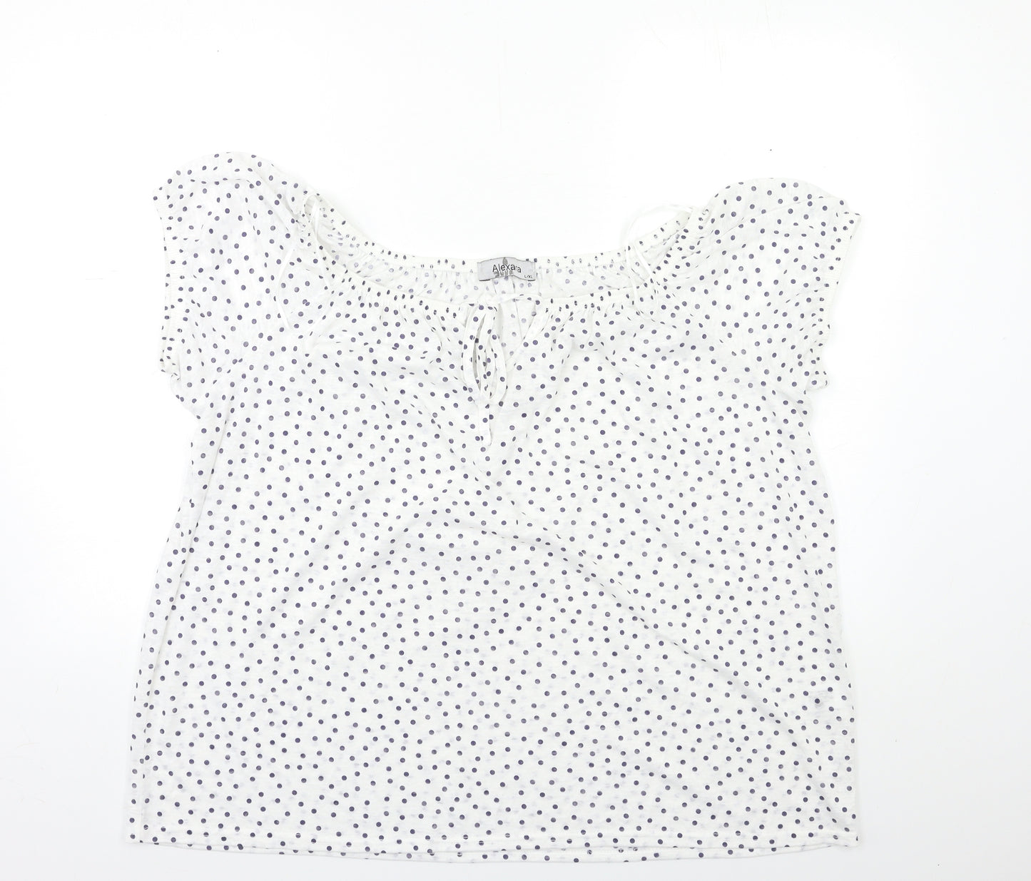 Marks and Spencer Womens White Polka Dot  Basic T-Shirt Size XL