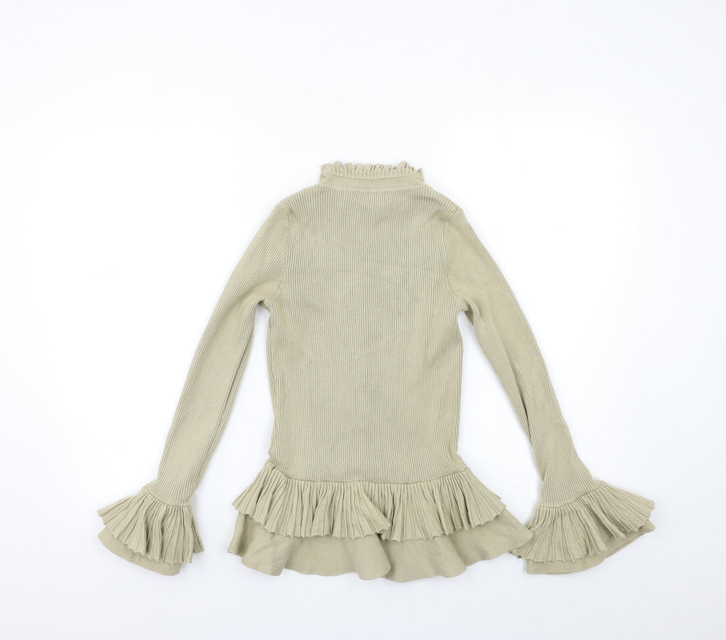 Laetitia Mem Womens Beige  Knit Pullover Jumper Size S  - frill