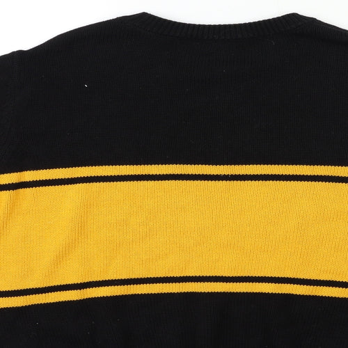 Topshop Womens Black Striped Knit Pullover Jumper Size 12