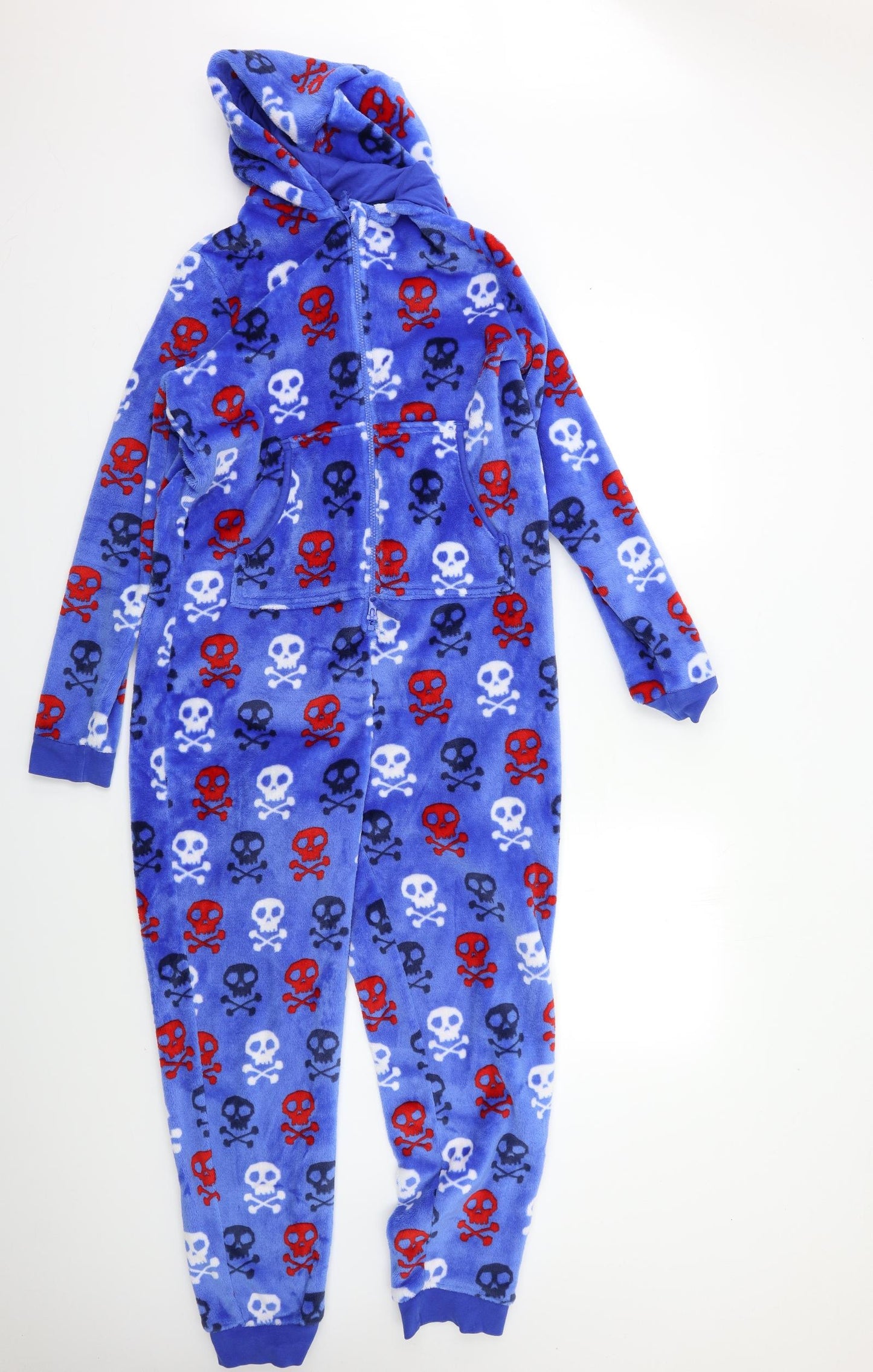 Marks and Spencer Boys Blue Geometric Fleece  One Piece Size 14 Years