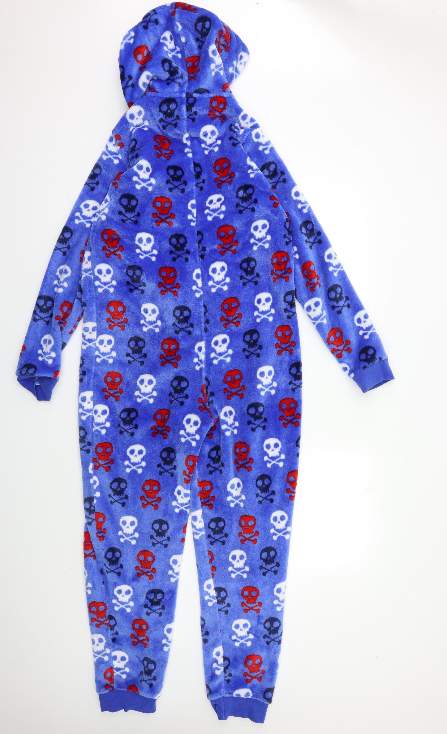 Marks and Spencer Boys Blue Geometric Fleece  One Piece Size 14 Years