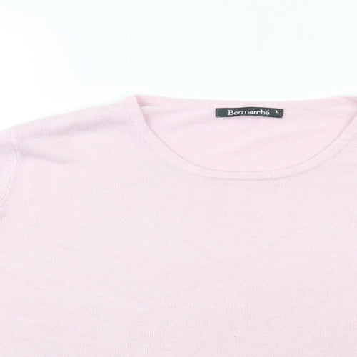 Bonmarché Womens Pink  Knit Pullover Jumper Size L