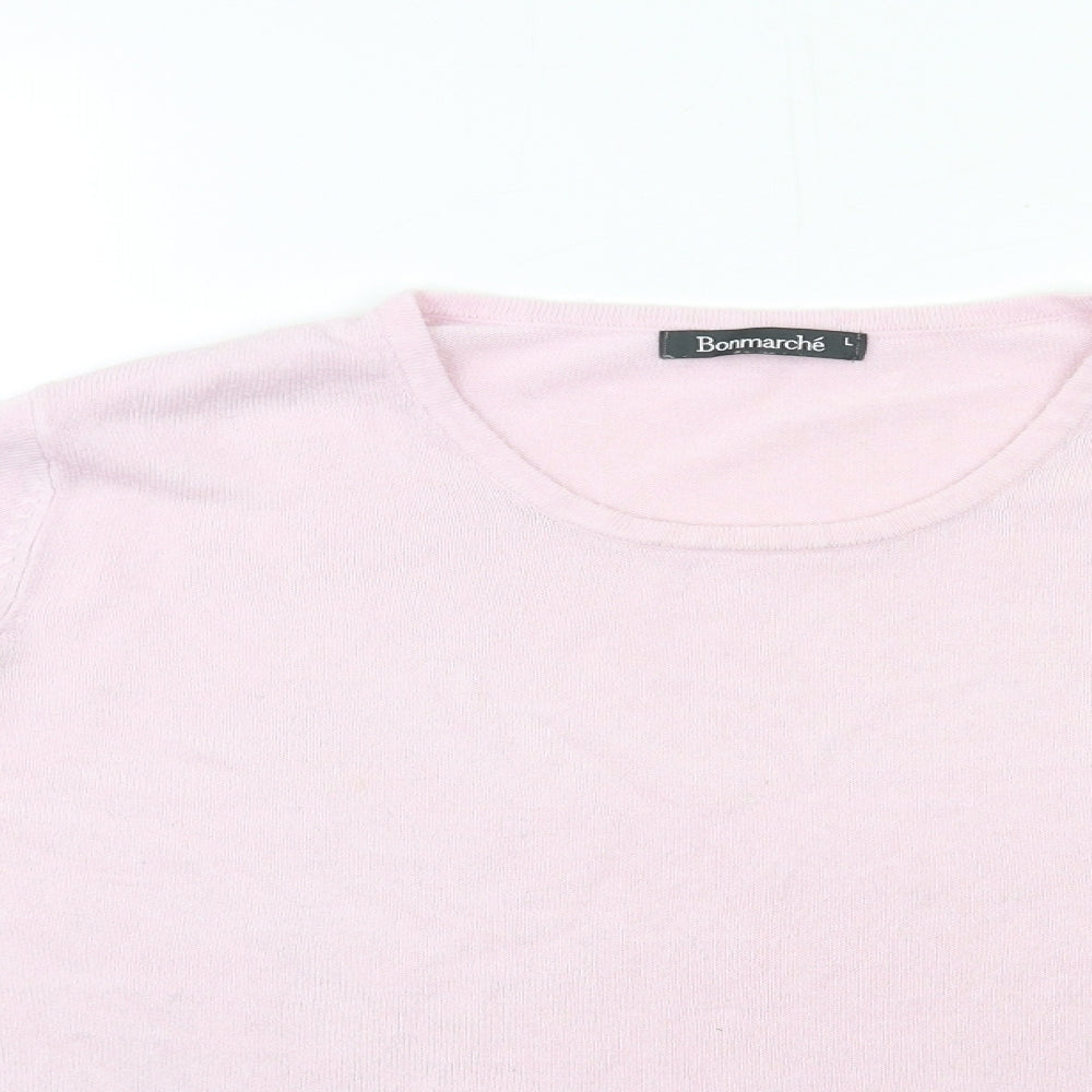 Bonmarché Womens Pink  Knit Pullover Jumper Size L