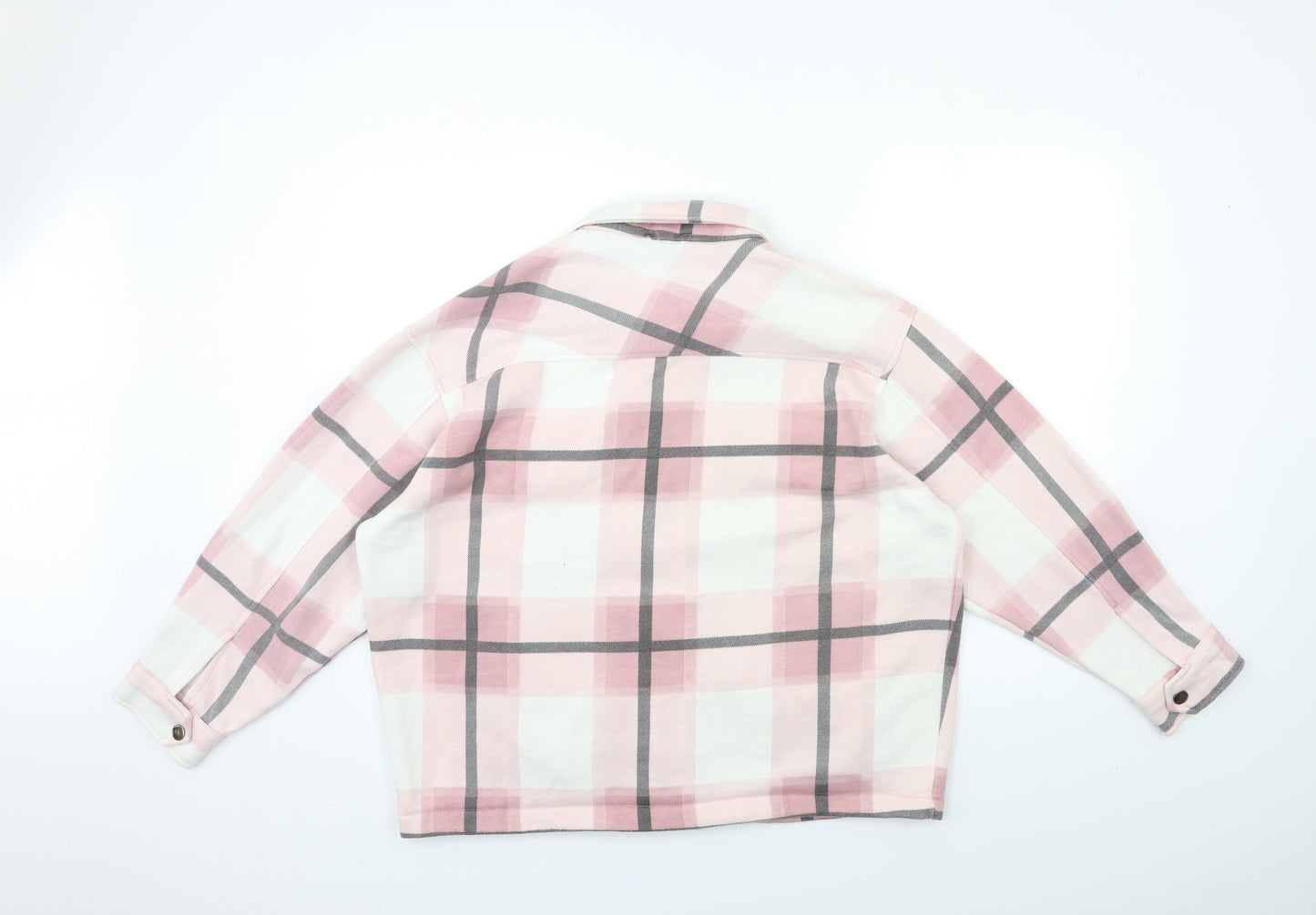Boohoo Womens Pink Check  Jacket Coat Size M