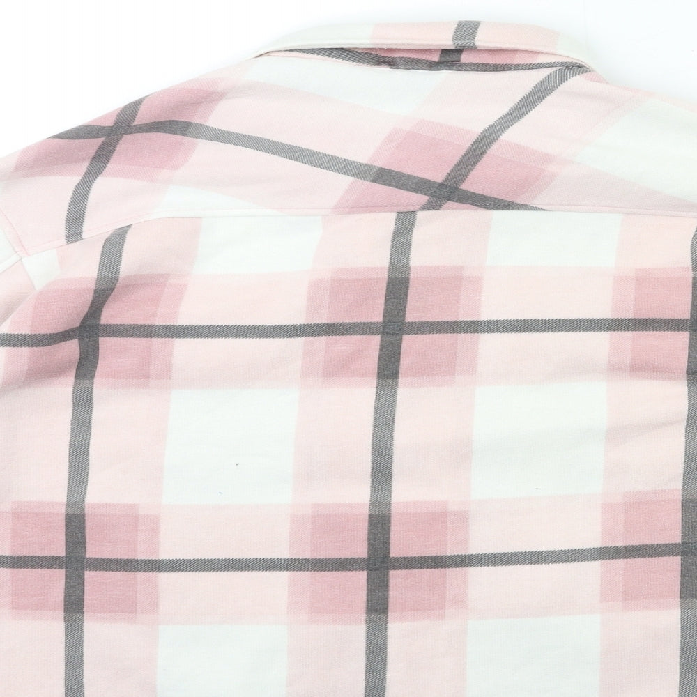 Boohoo Womens Pink Check  Jacket Coat Size M