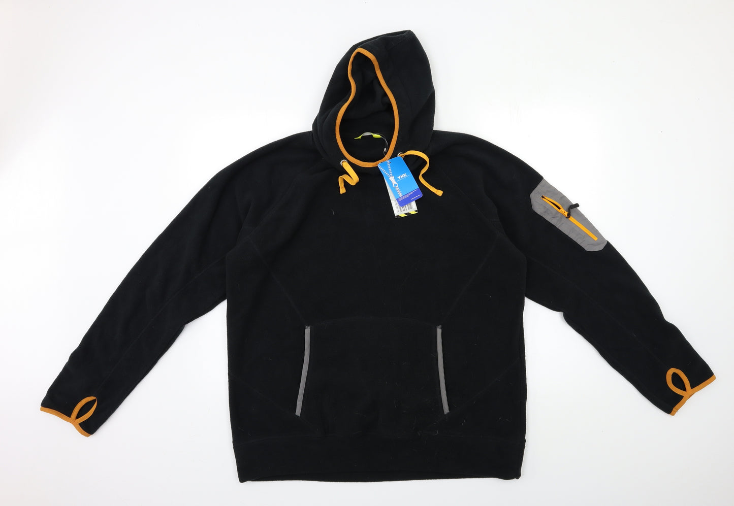 YKK Mens Black  Fleece Pullover Hoodie Size L