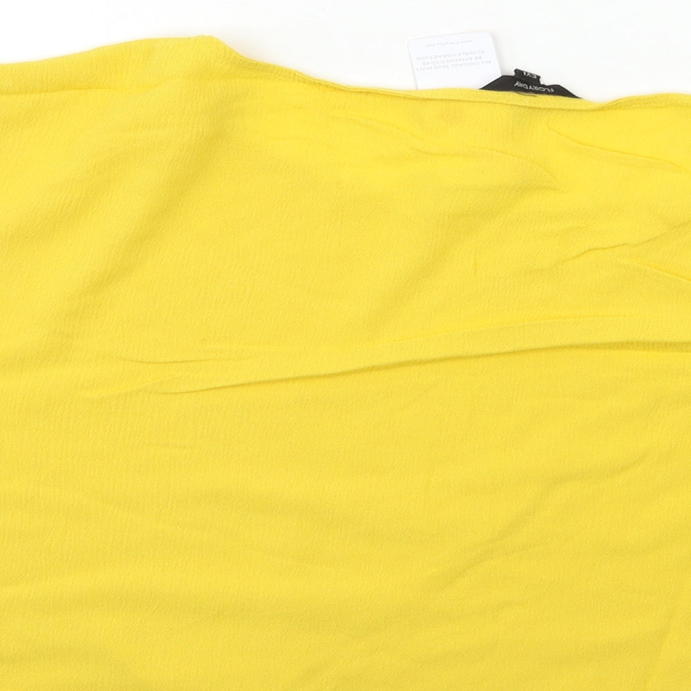 Floryday Womens Yellow   Basic T-Shirt Size 4XL