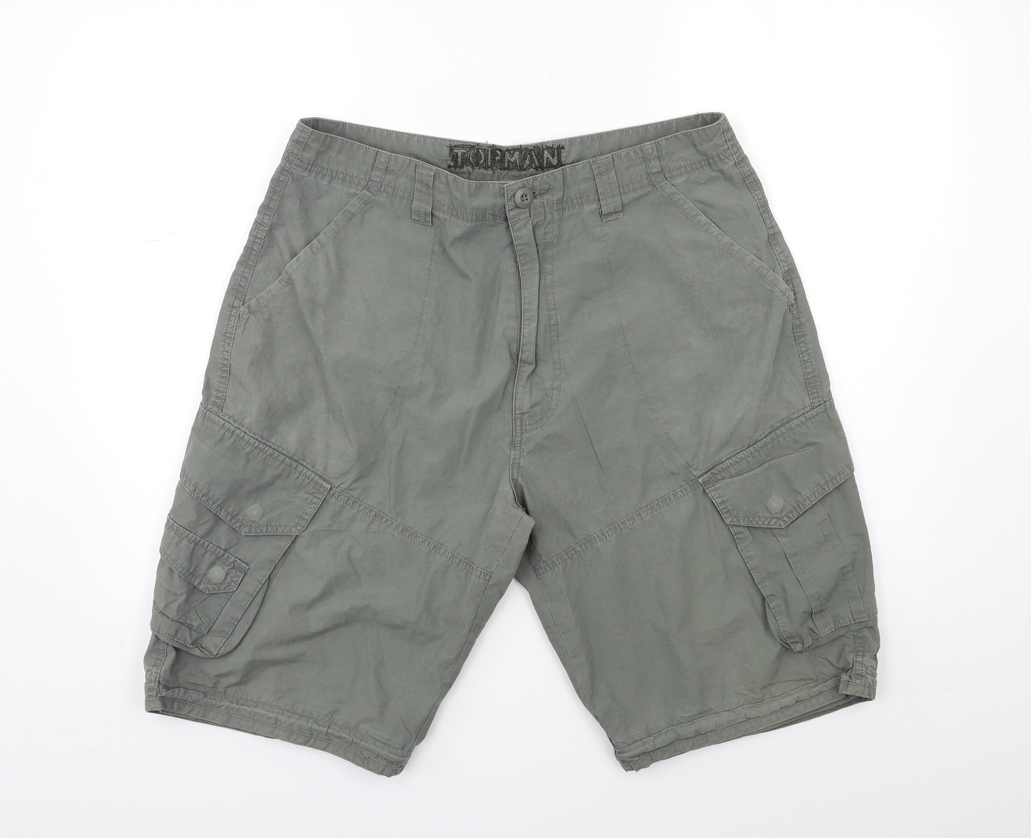 Topman Mens Grey   Cargo Shorts Size 34 in