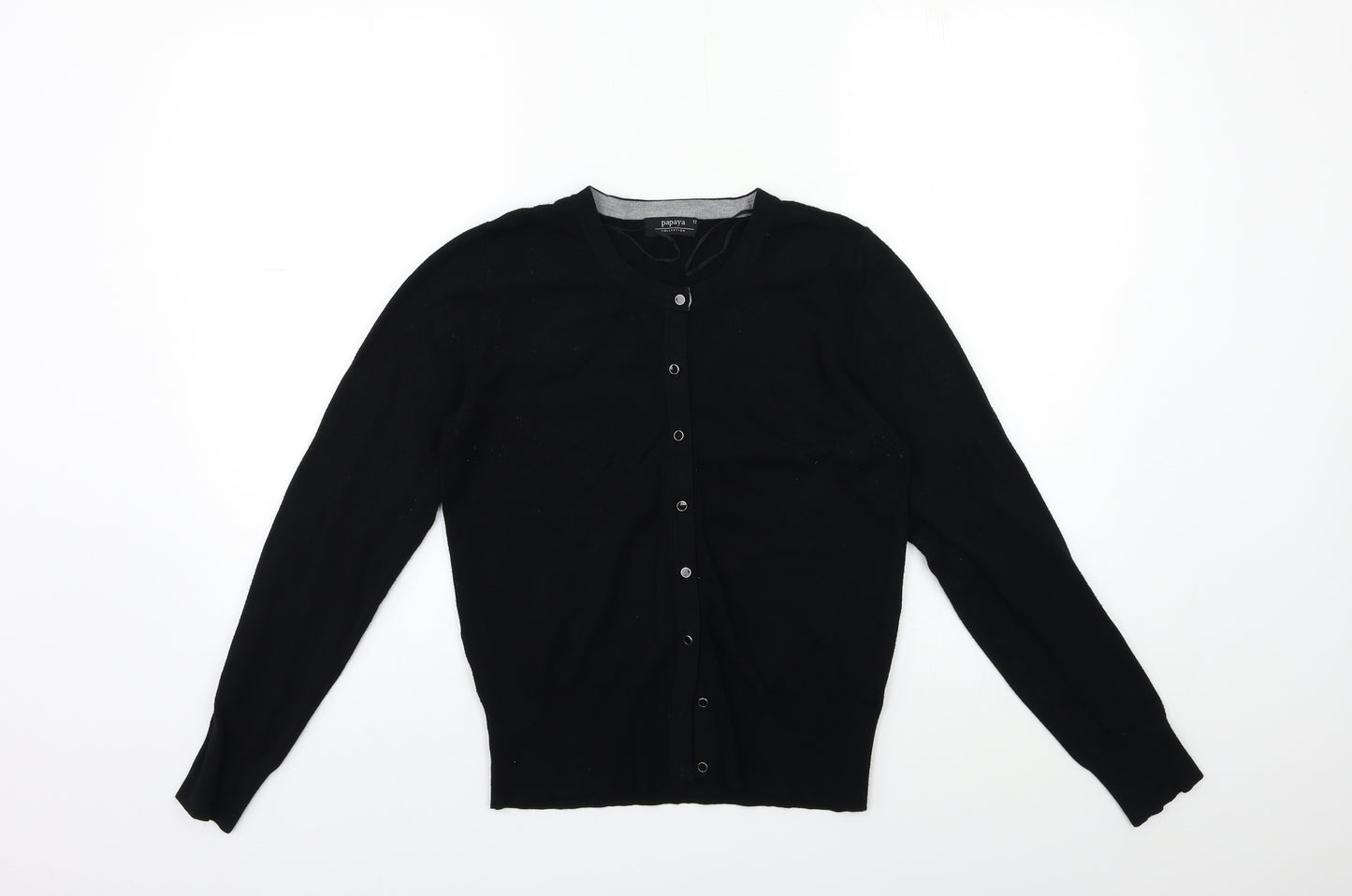 Papaya Womens Black  Knit Cardigan Jumper Size 12
