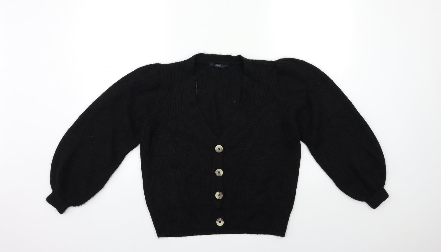 George Womens Black  Knit Cardigan Jumper Size S
