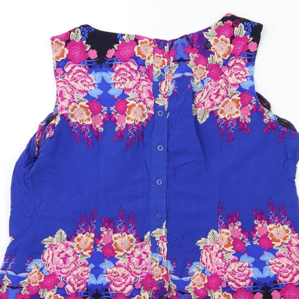 Dorothy Perkins Womens Blue Floral  Basic Blouse Size 18