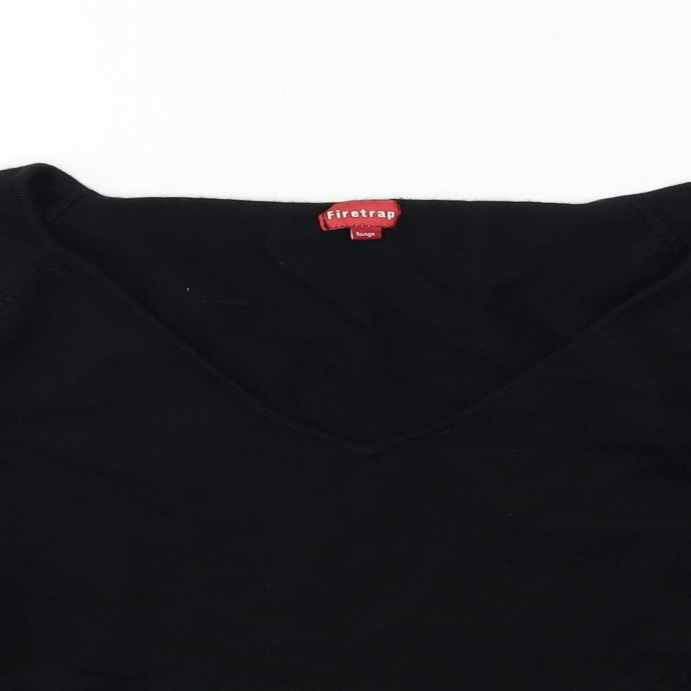 Firetrap Womens Black  Knit Pullover Jumper Size L