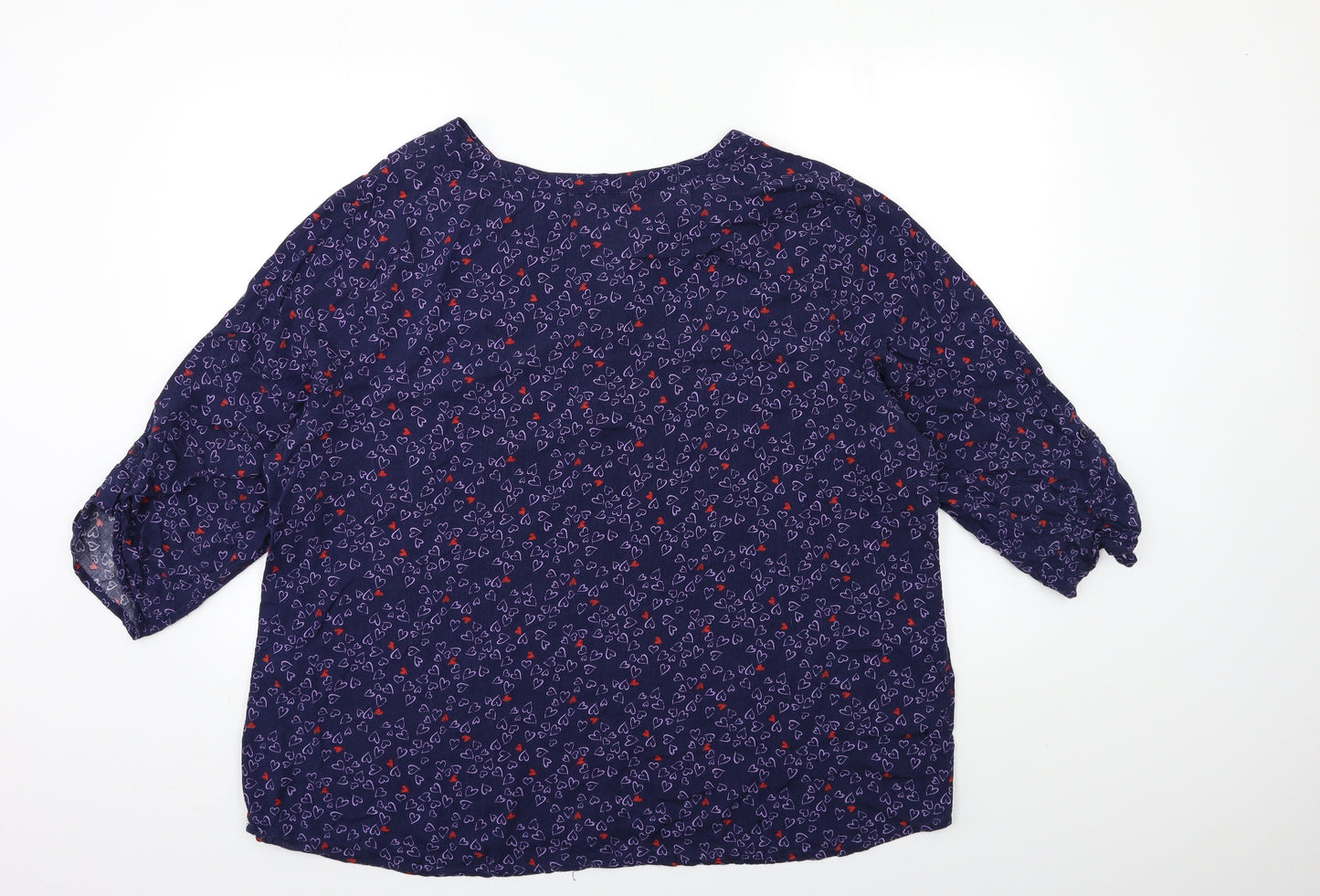 Preworn Womens Purple Geometric  Basic Blouse Size 24