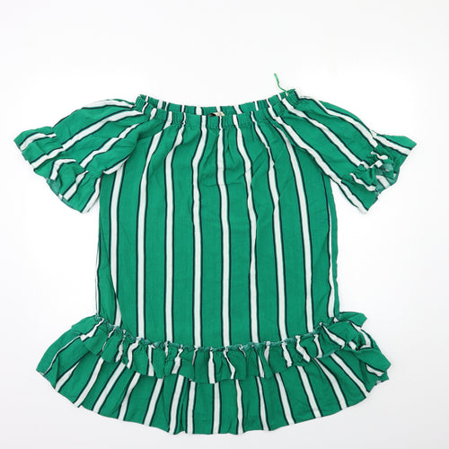 Papaya Womens Green Striped Rayon Shift  Size 12