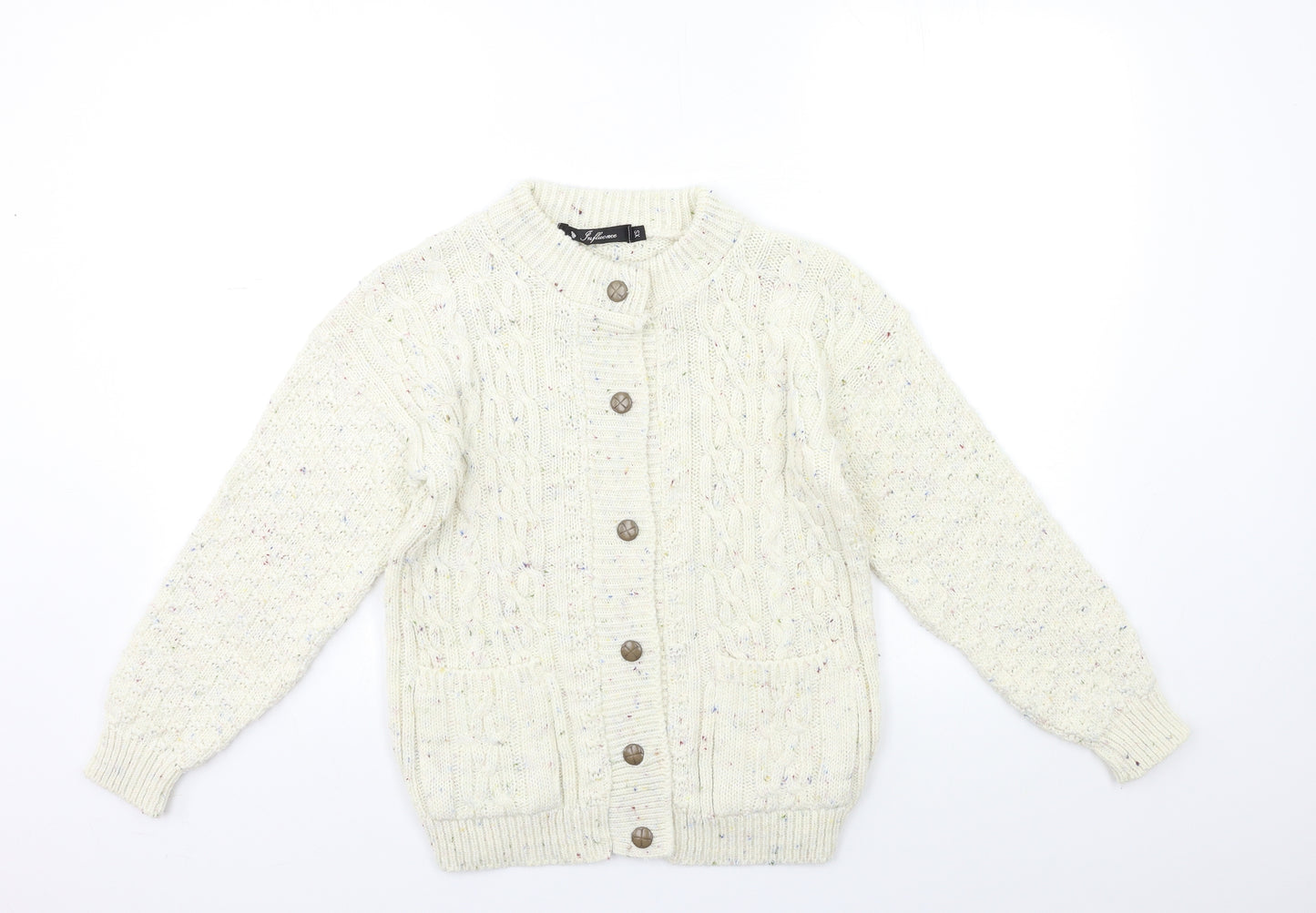 iNFLUENCE Womens Beige  Knit Cardigan Jumper Size XS