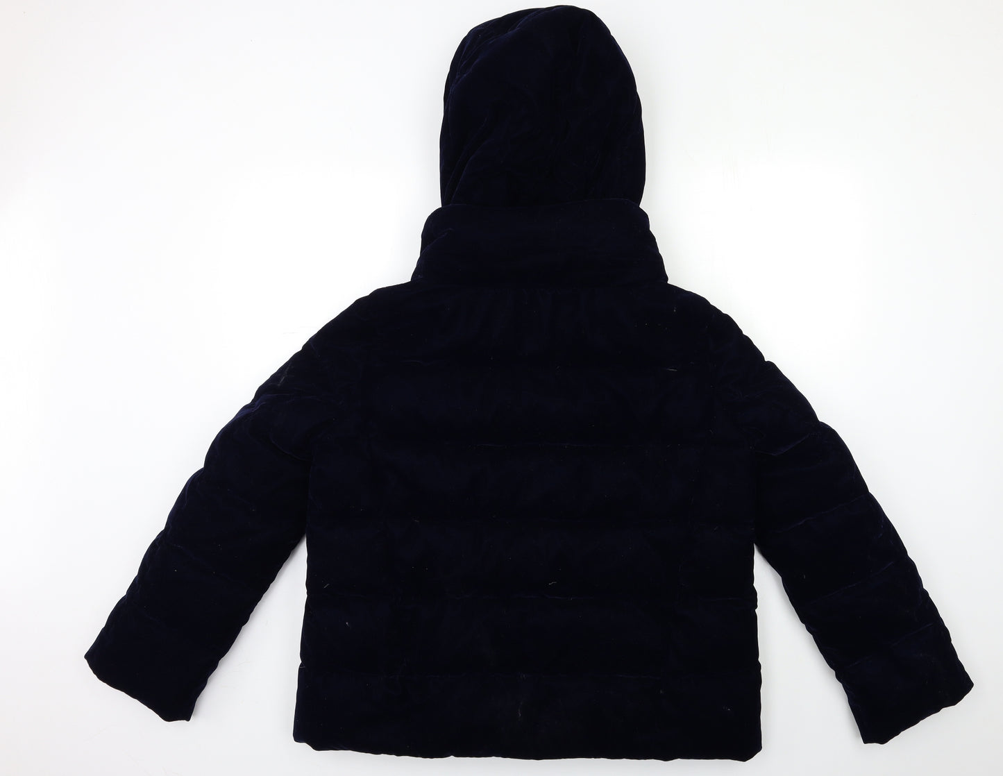 Zara Womens Blue  Velour Puffer Jacket Coat Size L