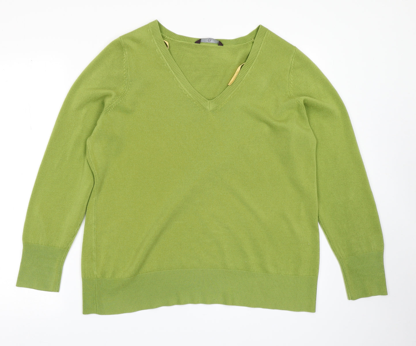 e. Womens Green  Knit Pullover Jumper Size 20
