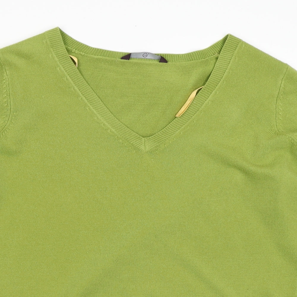 e. Womens Green  Knit Pullover Jumper Size 20