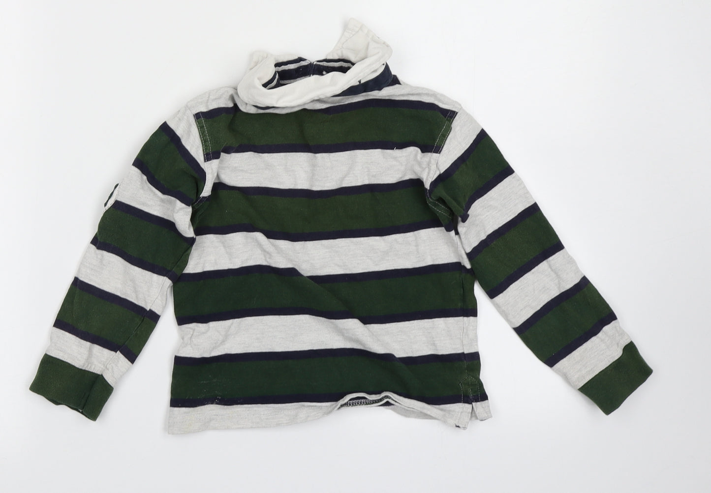 Rebel Boys Green Striped  Basic Polo Size 5-6 Years