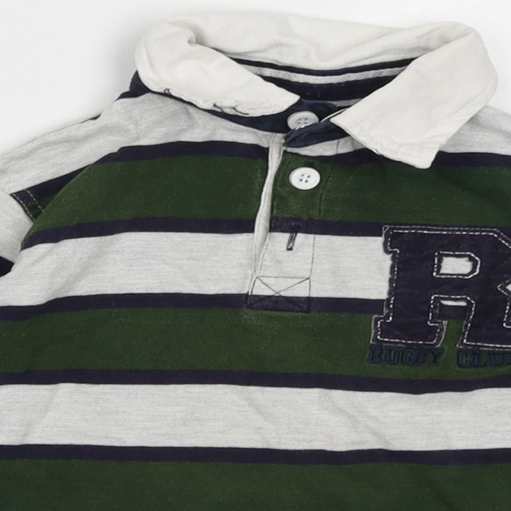 Rebel Boys Green Striped  Basic Polo Size 5-6 Years
