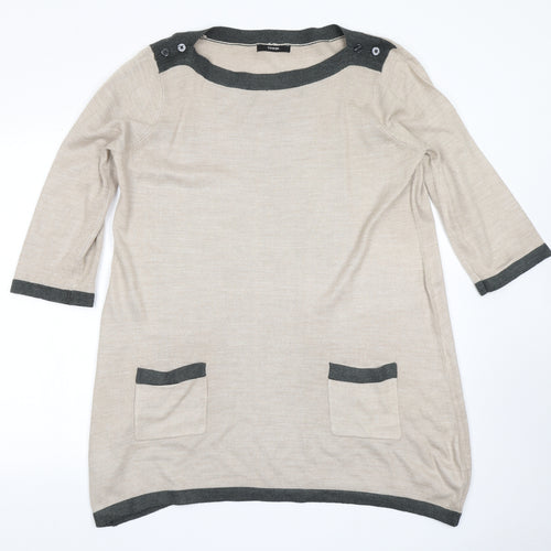 George Womens Beige  Knit Jumper Dress  Size 18