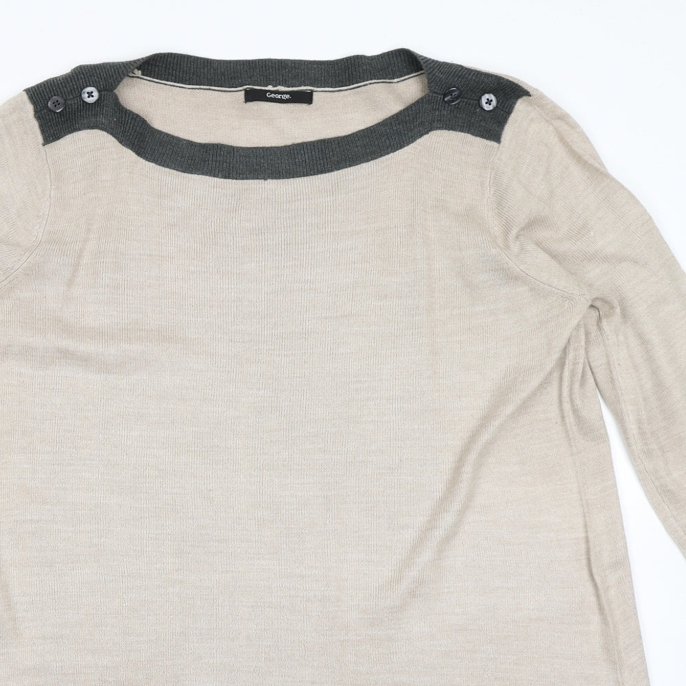 George Womens Beige  Knit Jumper Dress  Size 18