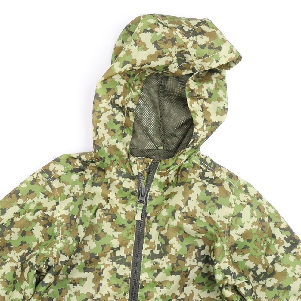 Nutmeg Boys Grey Camouflage  Rain Coat Jacket Size 4-5 Years