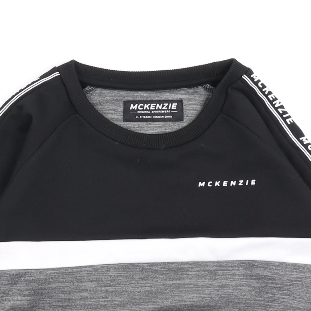 McKenzie Boys Black Colourblock  Pullover Sweatshirt Size 4-5 Years
