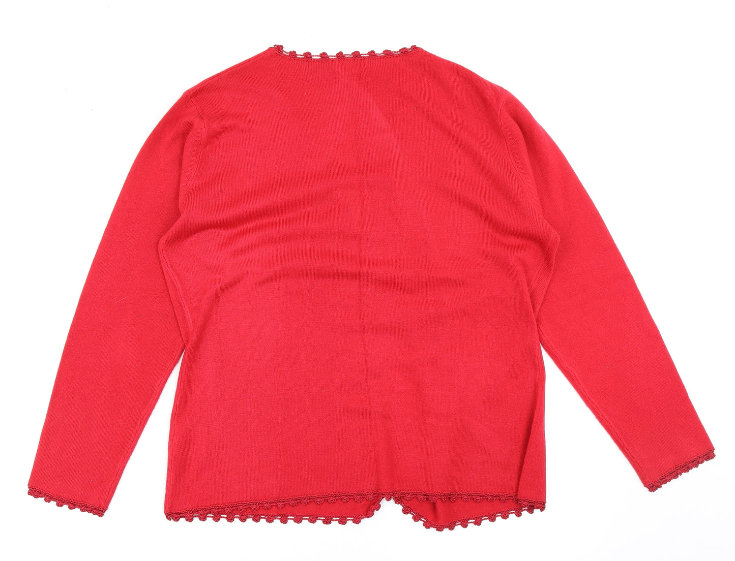 alibi Womens Red  Knit Cardigan Jumper Size 14