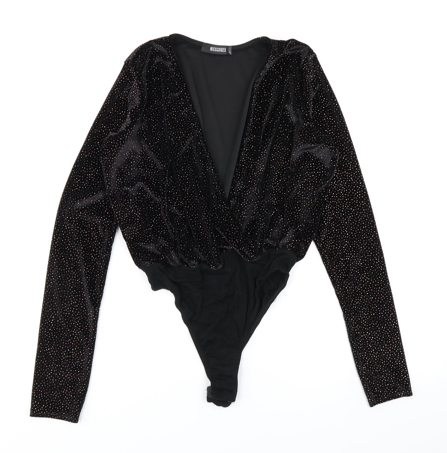 Missguided Womens Black   Bodysuit One-Piece Size 8
