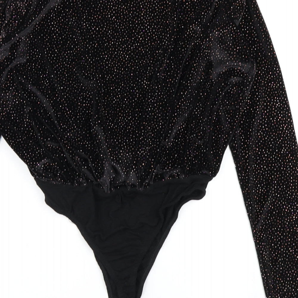 Missguided Womens Black   Bodysuit One-Piece Size 8