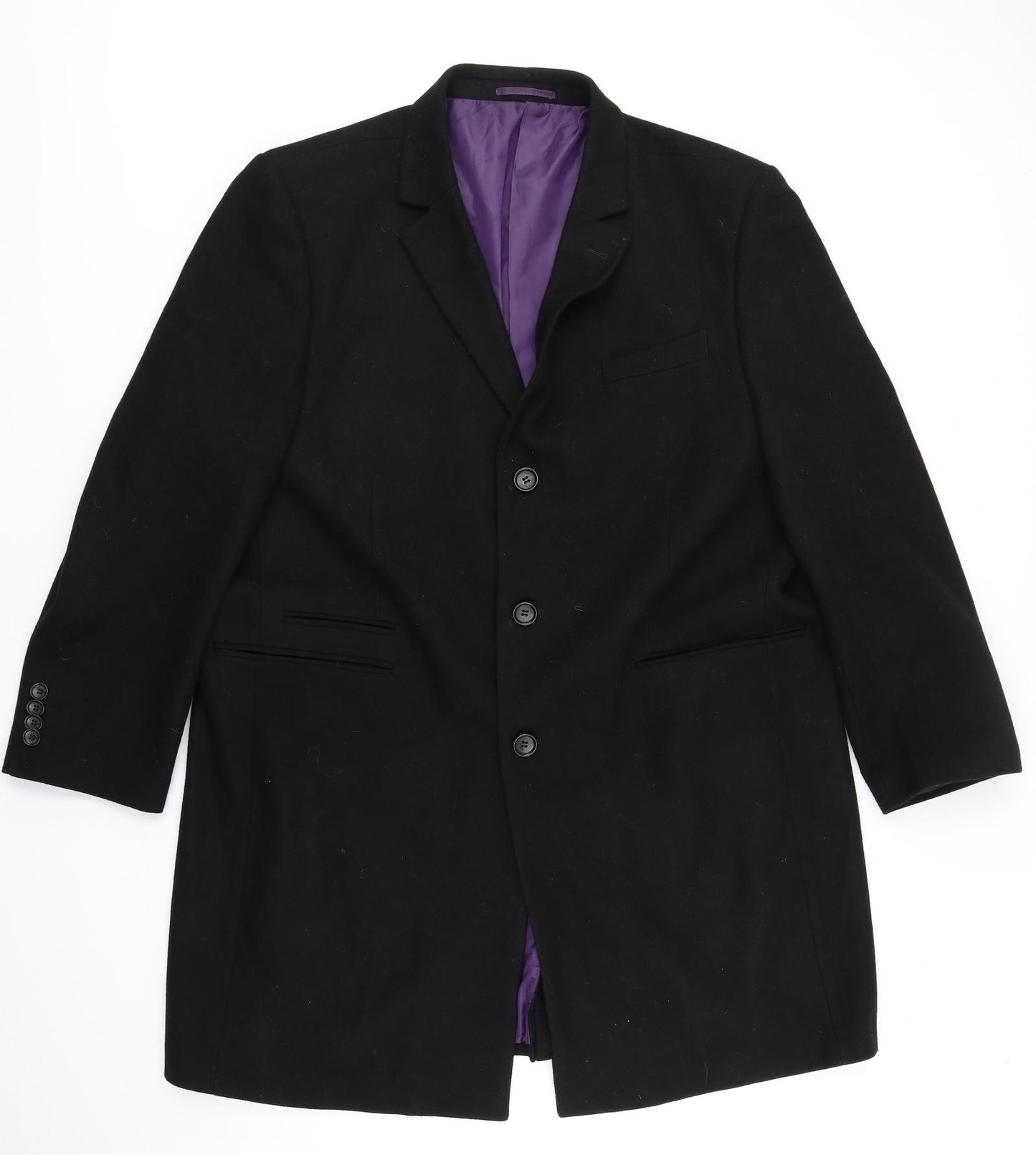 Jeff Banks Mens Black   Trench Coat Coat Size XL