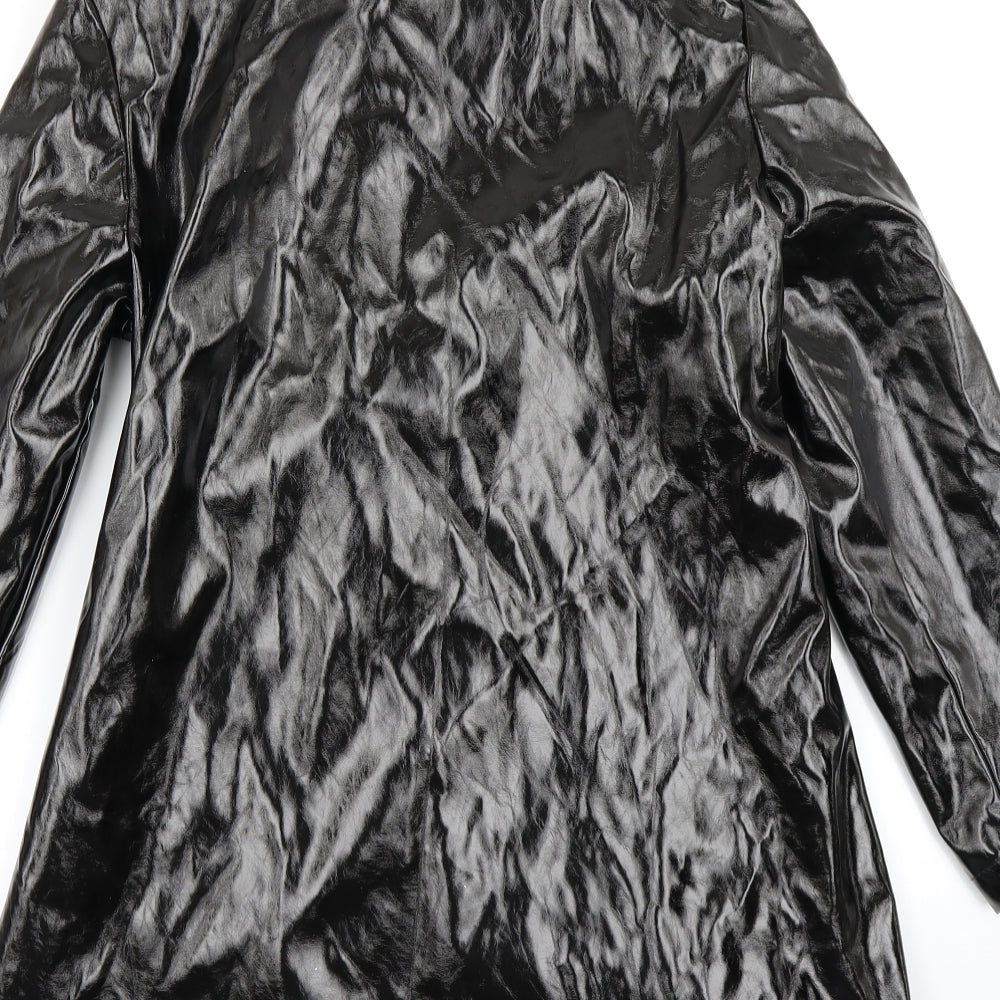Boohoo Womens Black   Trench Coat Coat Size 14