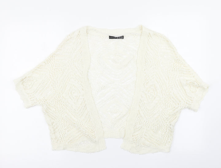 Atmosphere Womens White Knit Cardigan Jumper Size XS