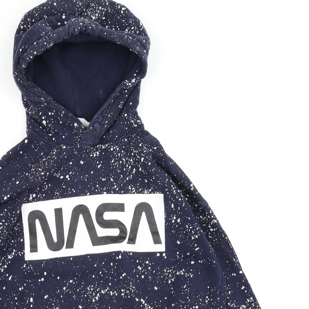 H&M Boys Blue Spotted  Pullover Hoodie Size 12-13 Years