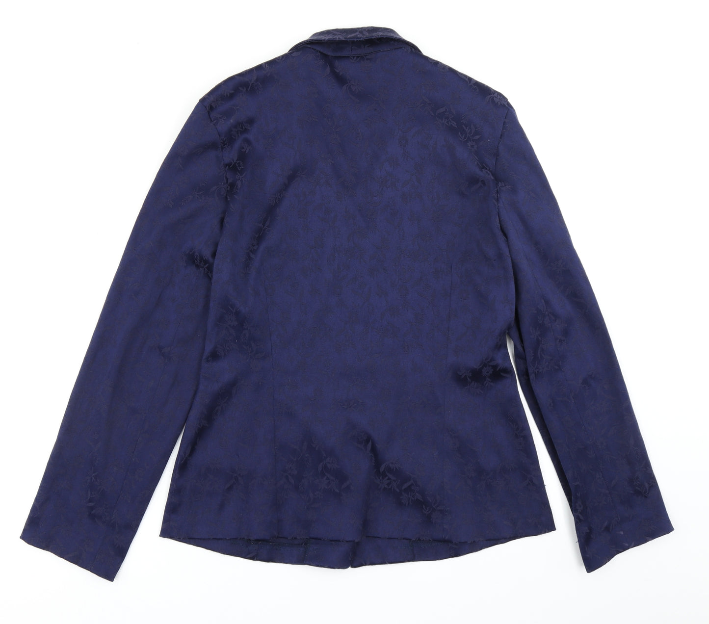 New Look Womens Blue Floral  Jacket Blazer Size 14