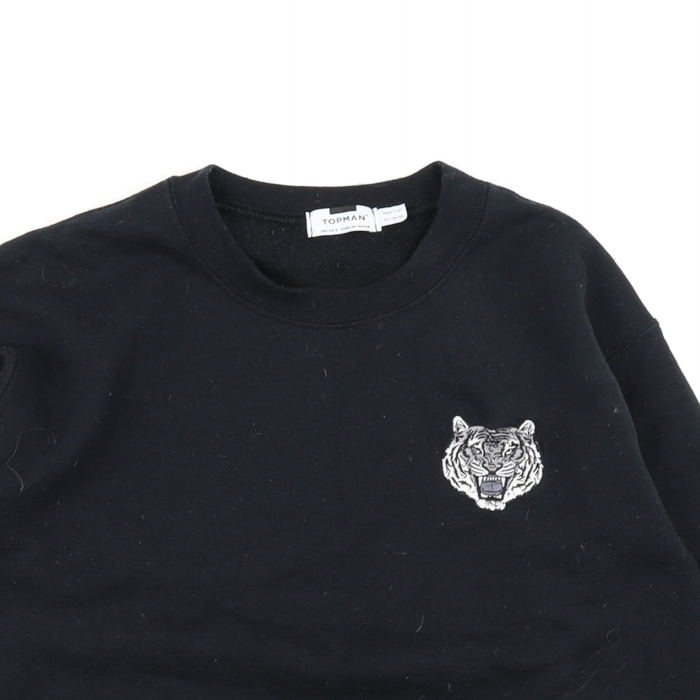 Topman Mens Black   Pullover Sweatshirt Size S