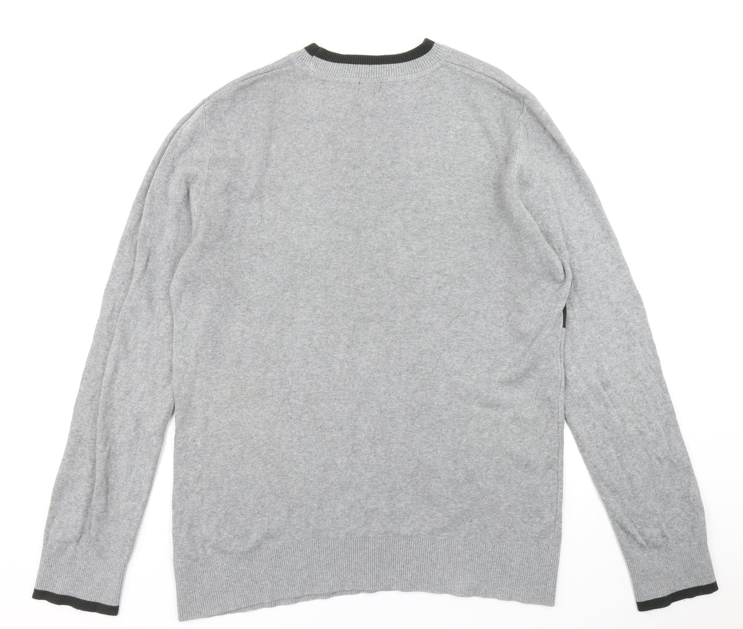 H&M Mens Grey  Knit Pullover Jumper Size L