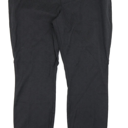 Wallis Womens Black Geometric  Trousers  Size 14 L26 in