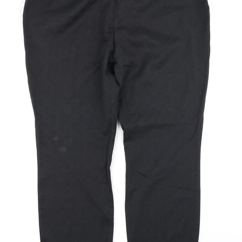 Wallis Womens Black Geometric  Trousers  Size 14 L26 in