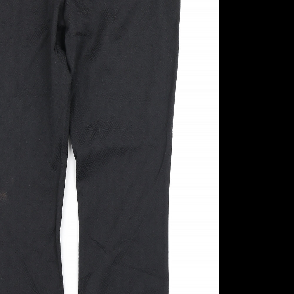 Wallis Womens Black Geometric  Trousers  Size 14 L26 in