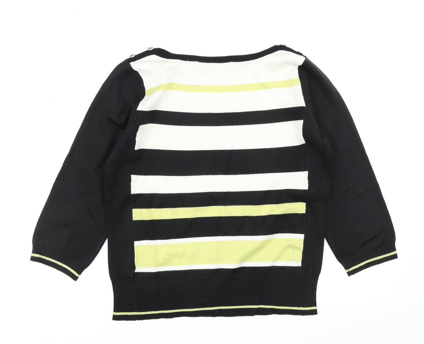 Principles Womens Black Striped Knit Pullover Jumper Size 12