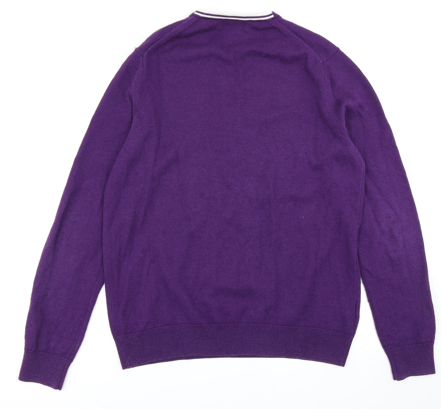 Fred Perry Mens Purple  Knit Pullover Jumper Size L