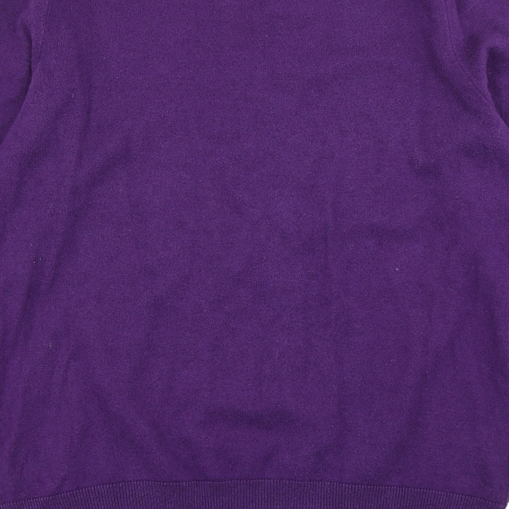 Fred Perry Mens Purple  Knit Pullover Jumper Size L